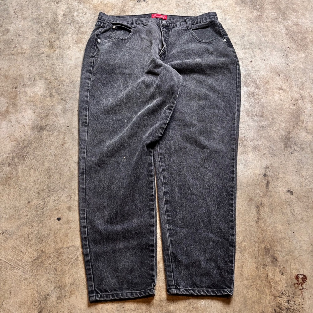 Vintage Venezia Jeans Black Acid Wash High Rise Mom Jeans Plus Size 22